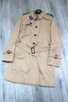 AQUASCUTUM Dark Beige Fairmount Cotton Blend Trench Rain Coat Mac Made In UK