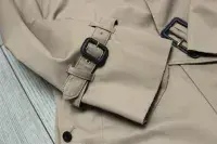 AQUASCUTUM Dark Beige Fairmount Cotton Blend Trench Rain Coat Mac Made In UK