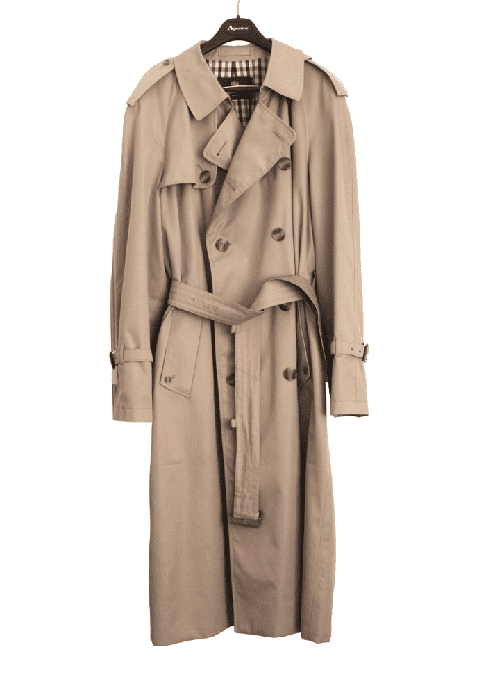 AQUASCUTUM Dark Beige KINGSGATE Cotton Blend Long Trench Rain Over Coat