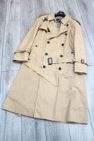 AQUASCUTUM Dark Beige KINGSGATE Trench Rain Coat Made In Italy UK42 XL