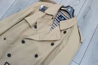 AQUASCUTUM Dark Beige KINGSGATE Trench Rain Coat Made In Italy UK42 XL
