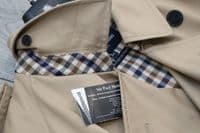 AQUASCUTUM Dark Beige KINGSGATE Trench Rain Coat Made In Italy UK42 XL