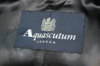 AQUASCUTUM Dark Charcoal Grey 100% Soft Flannel Wool Over Coat