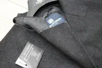 AQUASCUTUM Dark Charcoal Grey 100% Soft Flannel Wool Over Coat