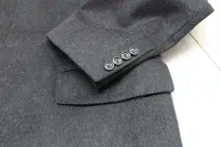 AQUASCUTUM Dark Charcoal Grey 100% Soft Flannel Wool Over Coat