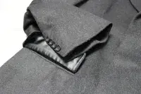 AQUASCUTUM Dark Charcoal Grey 100% Soft Flannel Wool Over Coat