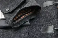 AQUASCUTUM Dark Grey Hooded New Montgomery Duffel Duffle Coat Jacket Made In UK