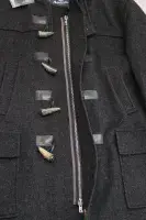 AQUASCUTUM Dark Grey Hooded New Montgomery Duffel Duffle Coat Jacket Made In UK