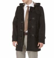 AQUASCUTUM Dark Grey Hooded New Montgomery Duffel Duffle Coat Jacket Made In UK