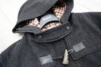 AQUASCUTUM Dark Grey Hooded New Montgomery Duffel Duffle Coat Jacket Made In UK