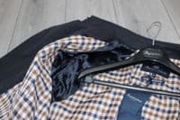 AQUASCUTUM Dark Navy Almost Black DB CORBY Trench Rain Coat Made In UK