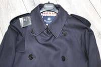 AQUASCUTUM Dark Navy Almost Black DB CORBY Trench Rain Coat Made In UK
