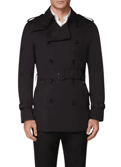 AQUASCUTUM Dark Navy Almost Black RICHMOND Trench Rain Coat