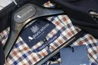 AQUASCUTUM Dark Navy Almost Black SB CORBY Trench Rain Coat Made In UK