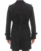 AQUASCUTUM Dark Navy Almost Black SB CORBY Trench Rain Coat Made In UK