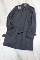 AQUASCUTUM Dark Navy Almost Black SB CORBY Trench Rain Coat Made In UK