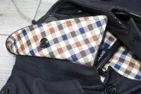 AQUASCUTUM Dark Navy Almost Black SB CORBY Trench Rain Coat Made In UK