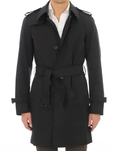 AQUASCUTUM Dark Navy Almost Black SB CORBY Trench Rain Coat Made In UK