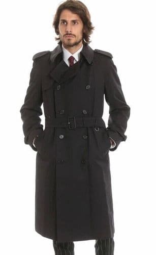 AQUASCUTUM Dark Navy NEW BOGART Long Trench Rain Over Coat