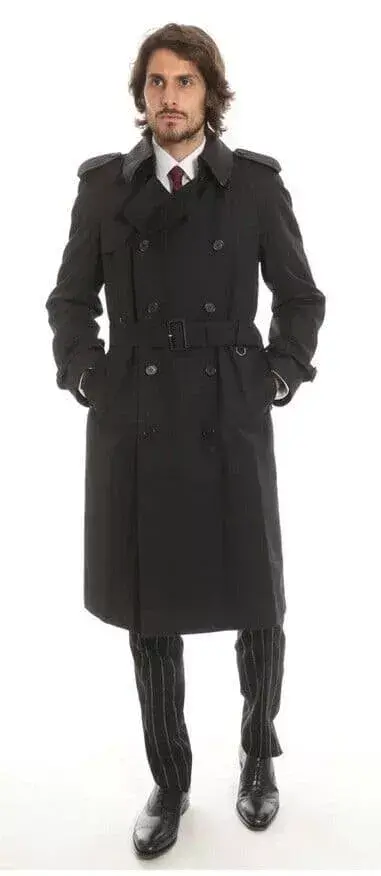 AQUASCUTUM Dark Navy NEW BOGART Trench Rain Coat Made In UK Small