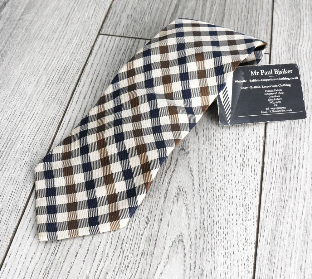 AQUASCUTUM House Check 100% Silk Tie