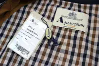 AQUASCUTUM Navy Cotton Blend Trench Rain Coat Made In England