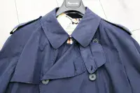 AQUASCUTUM Navy Cotton Blend Trench Rain Coat Made In England