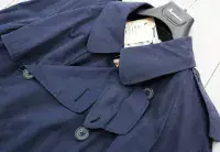 AQUASCUTUM Navy Cotton Blend Trench Rain Coat Made In England