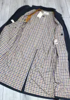 AQUASCUTUM Navy Cotton Blend Trench Rain Coat Made In England