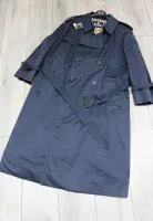 AQUASCUTUM Navy KINGSGATE Trench Rain Coat Made In England