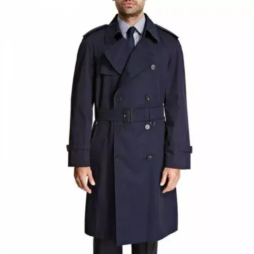 AQUASCUTUM Navy KINGSGATE Trench Rain Coat Made In England