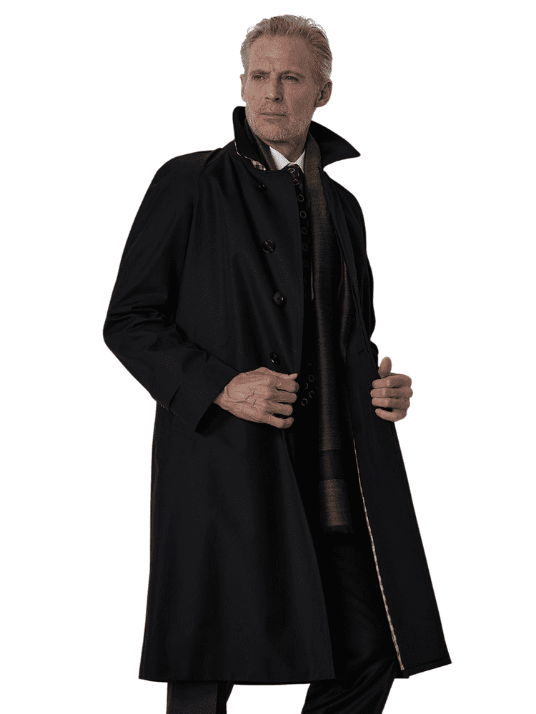 AQUASCUTUM Navy NEW FILEY Rain Trench Coat Mac UK36 EU46 Small Made In UK