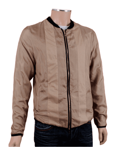 AUTHENTIC VALENTINO Striped Beige PURE SILK Bomber Jacket Coat UK38 IT48 MED NWT