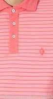 BALLANTYNE 100% Cotton Pink Striped Short Sleeved Piquet Polo T-Shirt LARGE BNWT