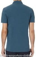 BALLANTYNE 100% Cotton Striped Teal Short Sleeved Piquet Polo T-Shirt MED BNWT