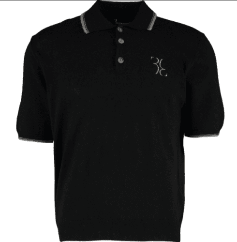 BILLIONAIRE Black Knitted BB Embroidered Logo Polo Shirt XXL 2XL BNWT in Bag