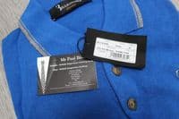 BILLIONAIRE Blue Knitted BB Embroidered Logo Polo Shirt Brand New + Tags & in Bag