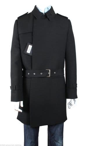 Costume National Homme CNC Black Wool Trenchcoat Coat MadeinItaly IT48/Uk38 *BNWT*