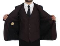 DOLCE & GABBANA Grey Wool Suit Jacket & Burgundy Waistcoat BRAND NEW + TAGS