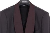 DOLCE & GABBANA Grey Wool Suit Jacket & Burgundy Waistcoat BRAND NEW + TAGS