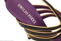 EMILIO PUCCI Black & Gold Suede & Patent Leather Court Shoes BNIB