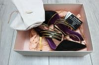 EMILIO PUCCI Black & Gold Suede & Patent Leather Court Shoes BNIB
