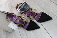 EMILIO PUCCI Black & Gold Suede & Patent Leather Court Shoes BNIB