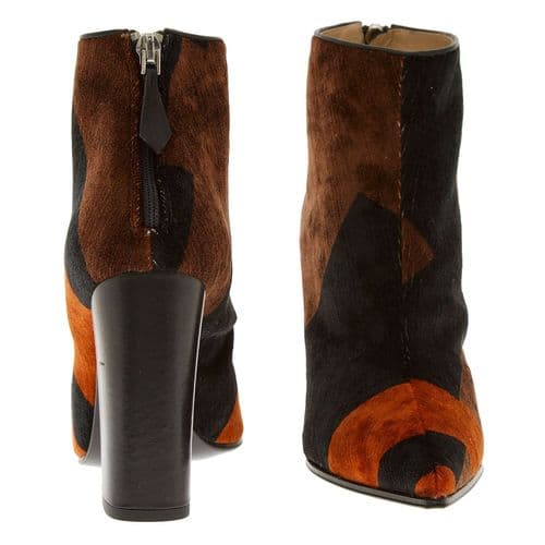 EMILIO PUCCI Geometric Velvet Corduroy Ankle Boots Shoes BNiB