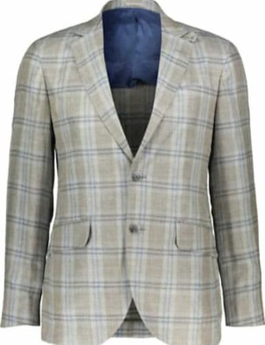 HACKETT LONDON Ecru Check SILK & LINEN Summer Jacket Blazer UK40L EU50L NEW +TAG