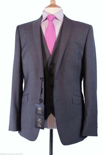 Holland Esquire 3 PIECE Grey CROSSDYE Suit + H.Esq FREE SUIT CARRIER Uk36 *BNWT*