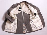 HOLLAND ESQUIRE Beige HAND CUSTOMISED Puppytooth Jacket Blazer BNWT Uk40