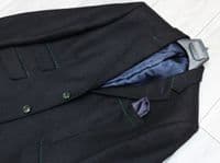 HOLLAND ESQUIRE Black LAMBSWOOL Slim Fit Jacket Blazer UK40 EU50 NEW + TAG