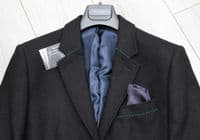 HOLLAND ESQUIRE Black LAMBSWOOL Slim Fit Jacket Blazer UK40 EU50 NEW + TAG