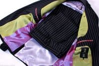 Holland Esquire Black Rope Stripe Wool Suit +H.Esq FREE SUIT CARRIER Uk38 *BNWT*